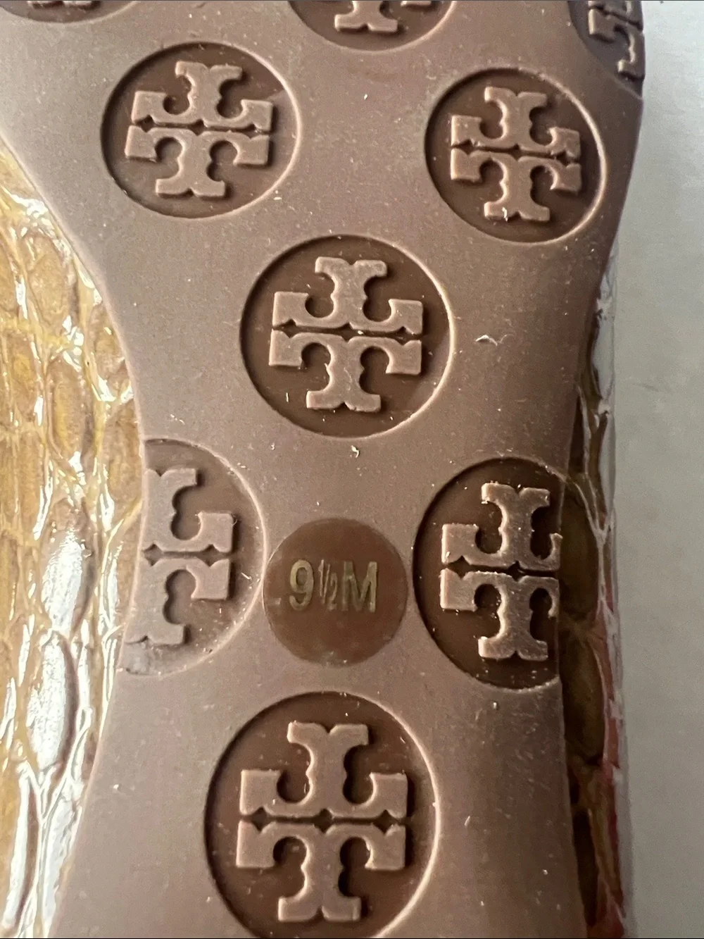 Tory Burch ballet flats croc-embossed leather finish logo plaque on toe